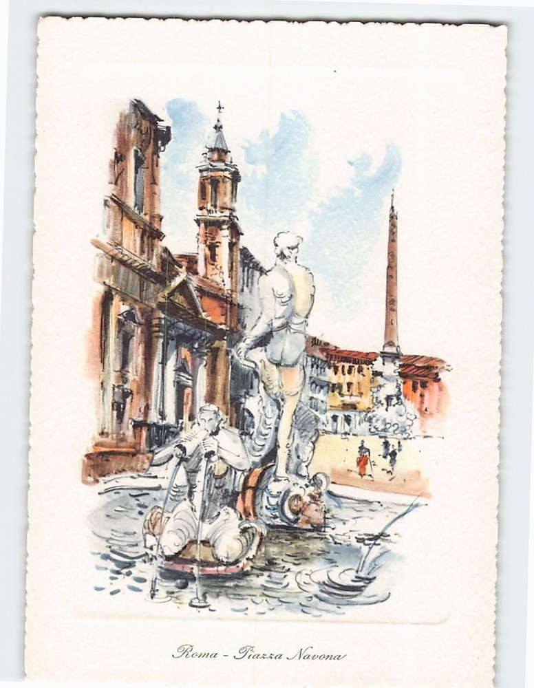 Postcard Piazza Navona Rome Italy