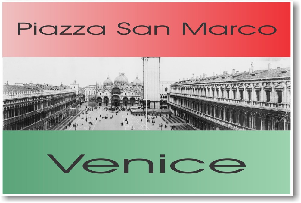 Piazza San Marco Venice Italy circa 1909 -  Vintage Photo Art Print POSTER