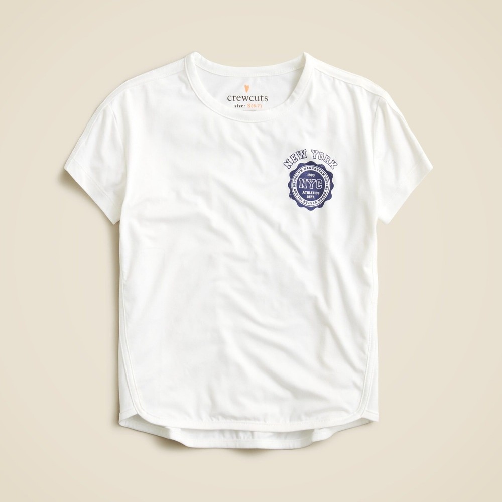 Crewcuts Girls Active Graphic T-shirt Kids XL White Athleisure Streetwear Casual