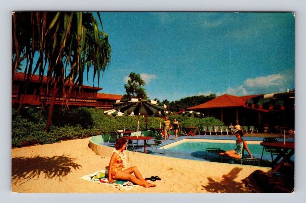 Kahului HI-Hawaii, Maui Palms, Antique, Vintage c1964 Souvenir Postcard