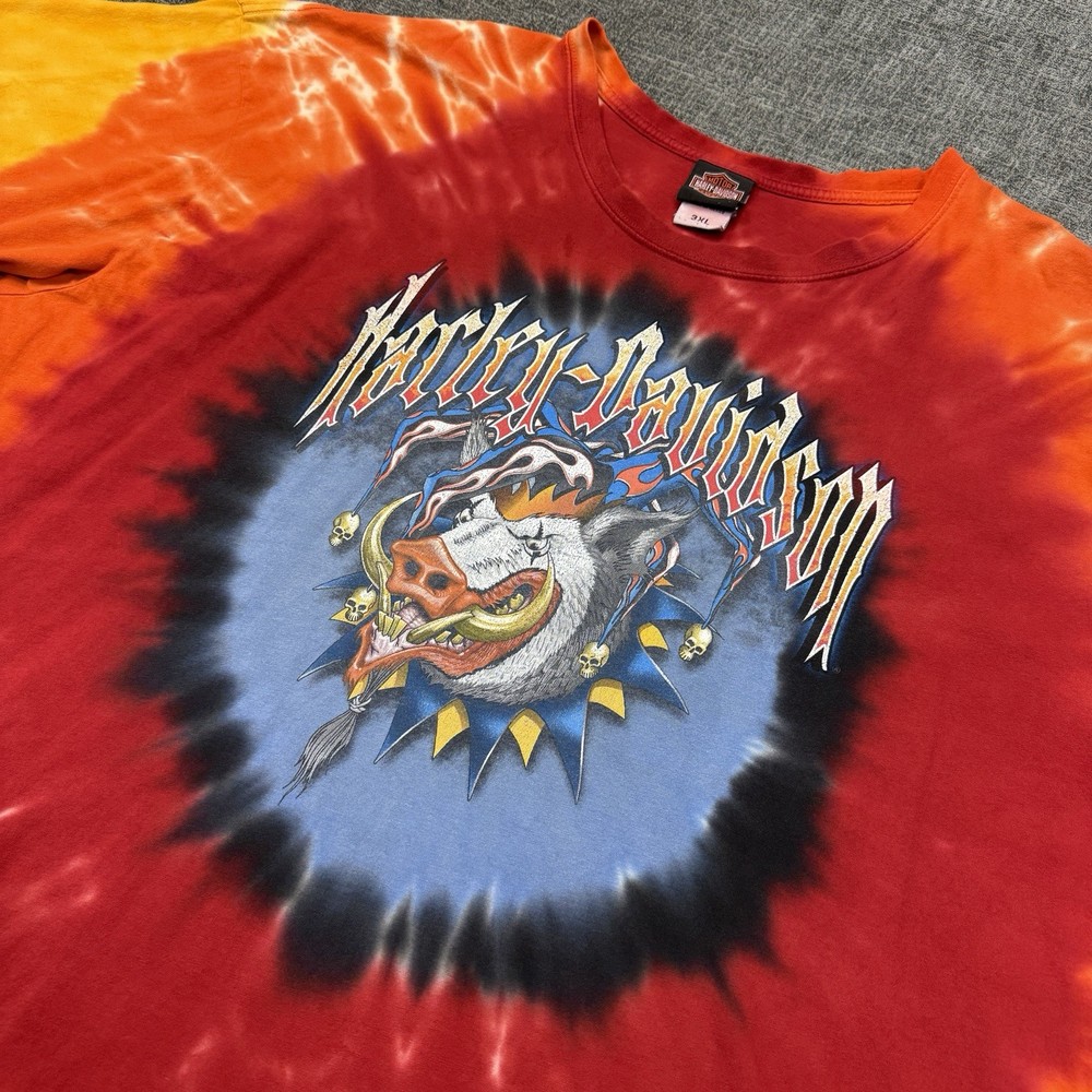 Harley Davidson Holstein’s Omaha Nebraska Tie Dye T Shirt Mens 3XL Biker Graphic