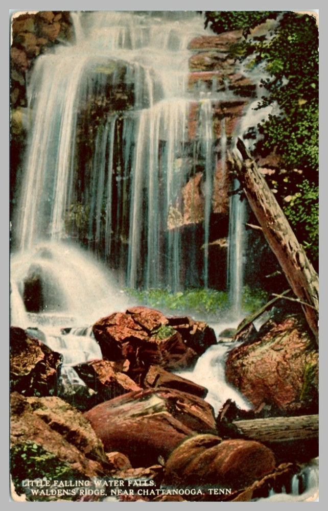 Little Falling Water Falls Walden's Ridge Near Chattanooga TN c1910 Postcard