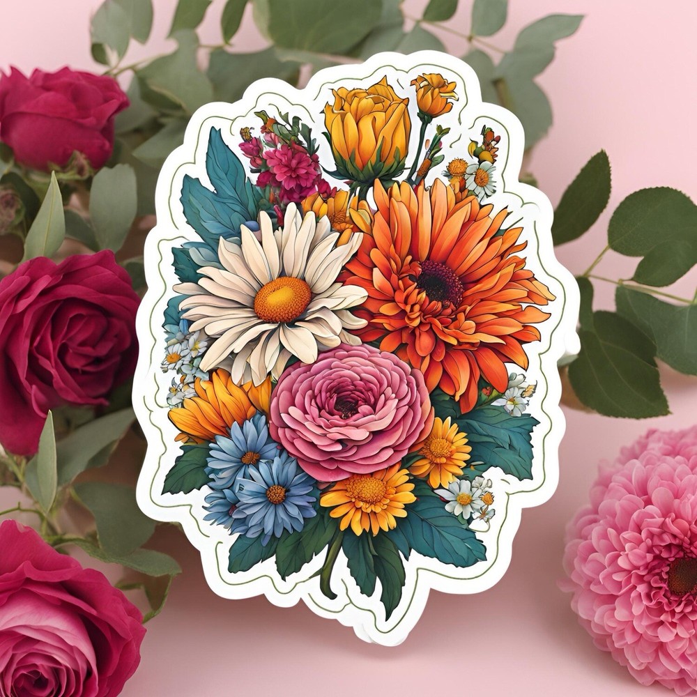 3x1.3” Australian Native Colourful Flowers Bouquet AMAZING STICKER!