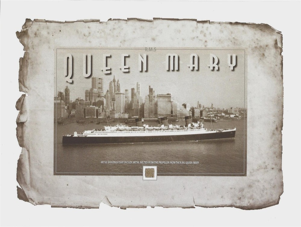 THE QUEEN MARY relics from propeller METAL SHAVINGS piece, part, relic, R.M.S