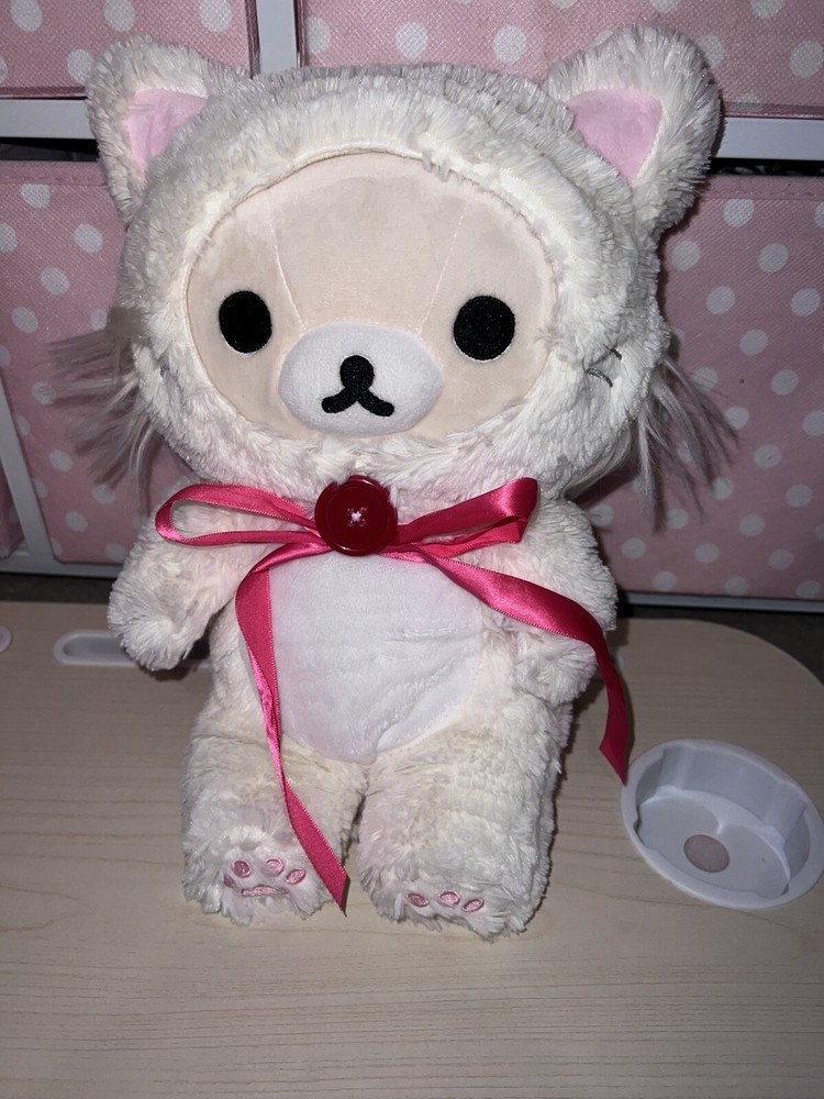 Korilakkuma San-X Original in A White Fluffy Cat Costume Plush Stuffed Collector