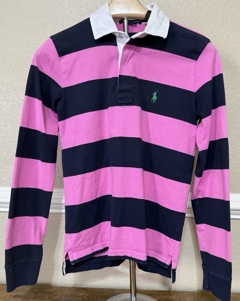 Polo Ralph Lauren Women's Striped Rugby Long Sleeve Shirt Size Small