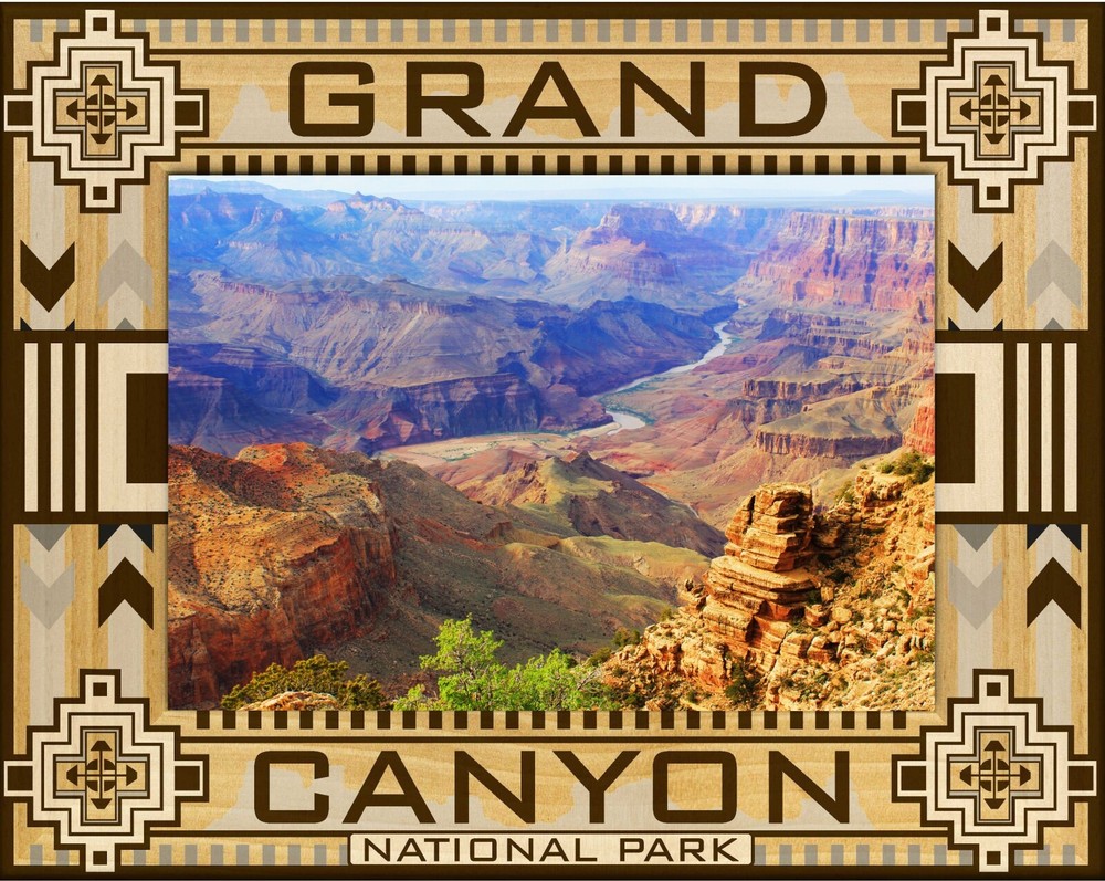 Grand Canyon Southwest Style Laser Engraved Wood Picture Frame Landscape (4x6)