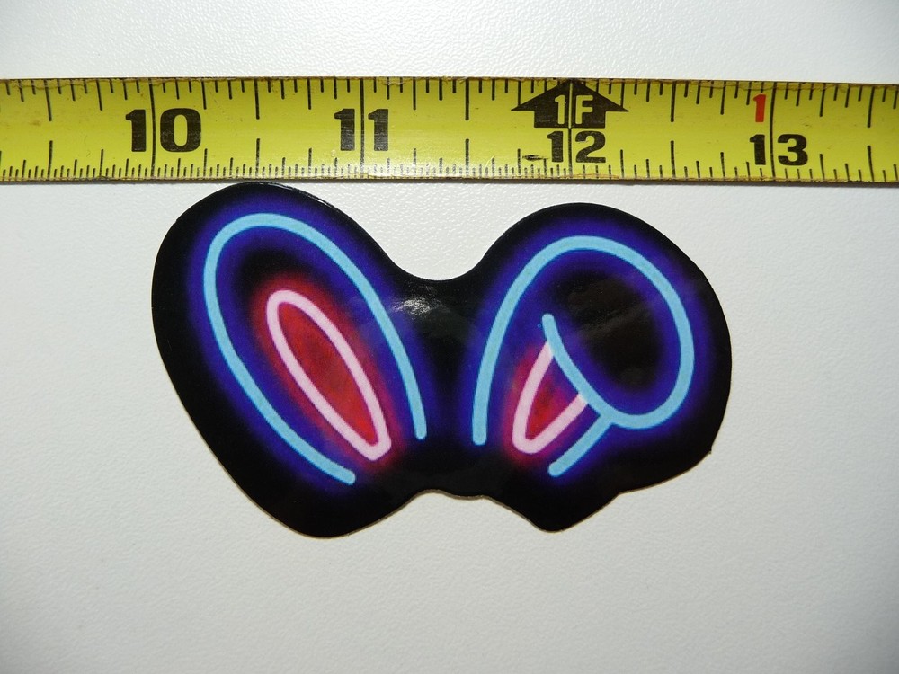 Fun Colorful Neon Bunny Ears Sticker Decal for Celebrations