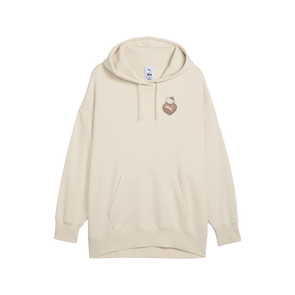 PUMA  X Hello Kitty Graphic Oversized Pullover Hoodie Womens White Casual Outerw