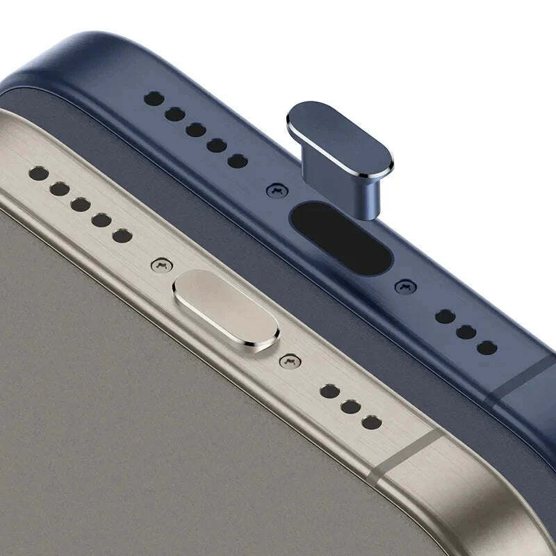 Case - Metal USB Type C Dust Plug for iPhone 15 and 16 Pro Max Plus Mobile Phone