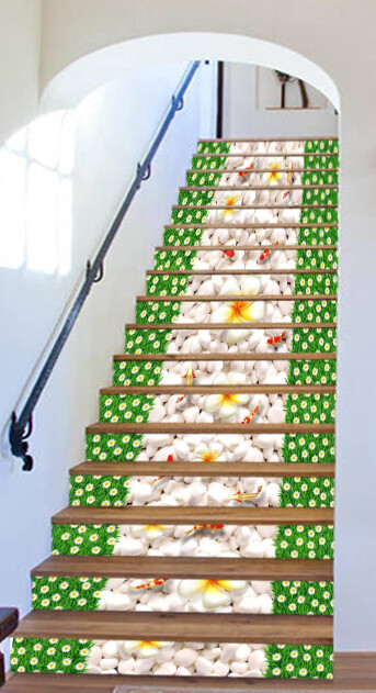 3D Lawn Flower AZ369 Stair Risers Decorative Vinyl Wallpaper Mural