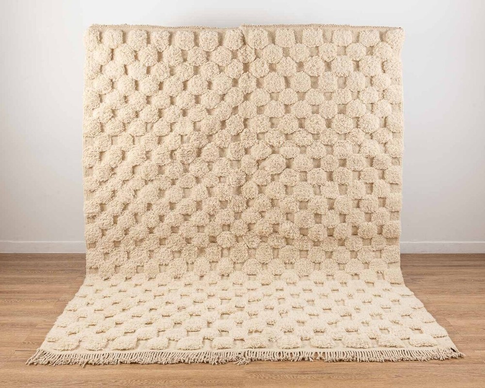 Checkered Moroccan rug - Beni Ourain rug - berber rug - White moroccan rug
