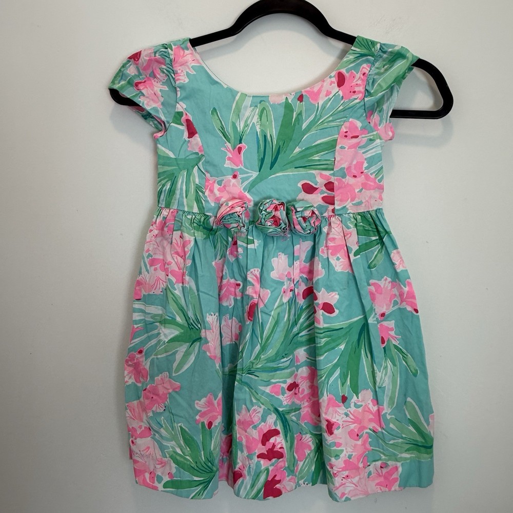 Lilly Pulitzer NWT Tween Girls Momoa Dress Aqua Isnt She Lovely Size 6