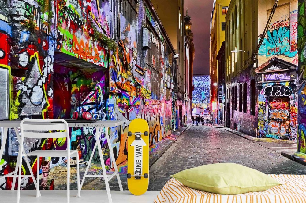 3D Abstract Color Street Graffiti Wall Murals Wallpaper Murals Wall Sticker-image