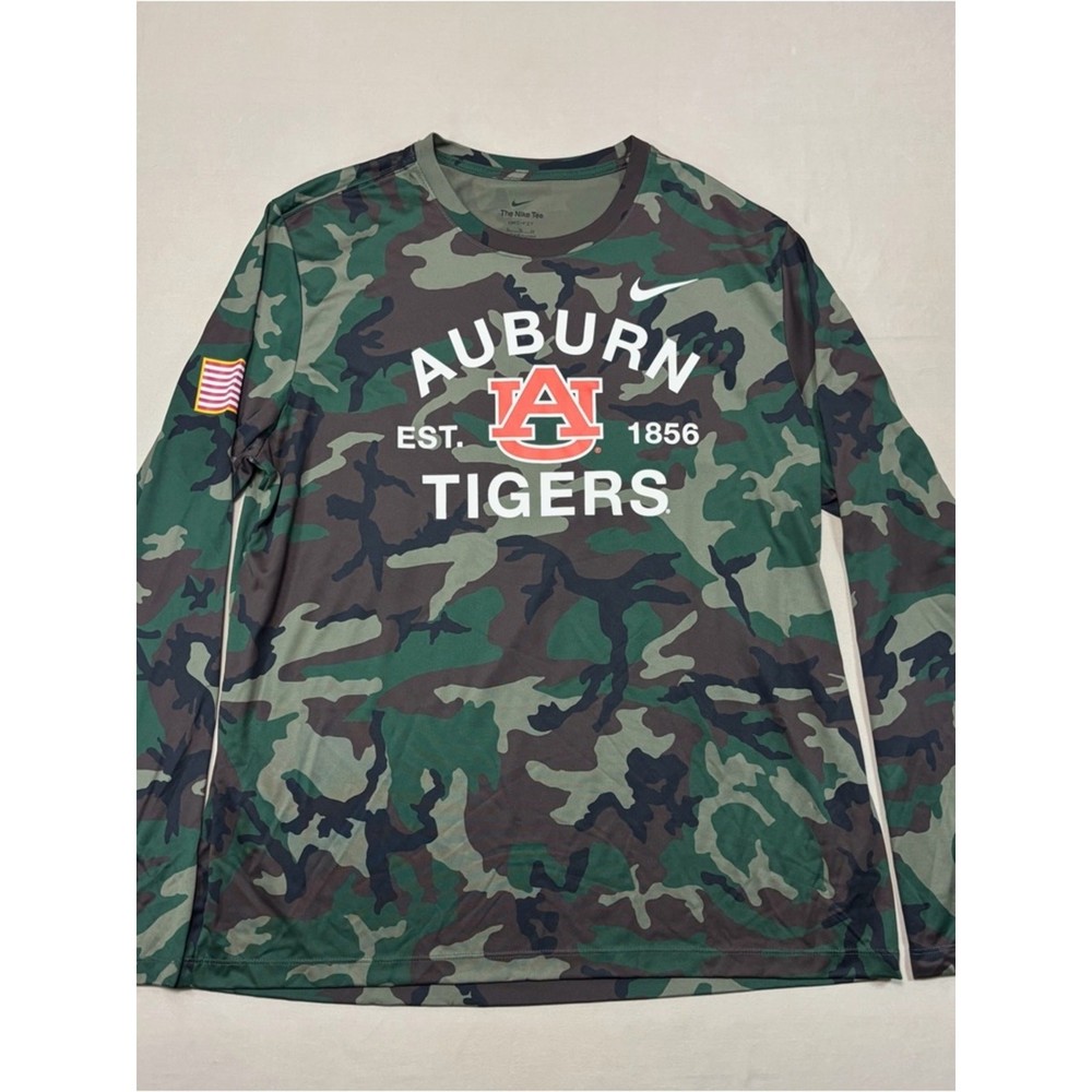 Nike Auburn Tigers Dri-Fit Camo Long-Sleeve Tee Men’s Size XL