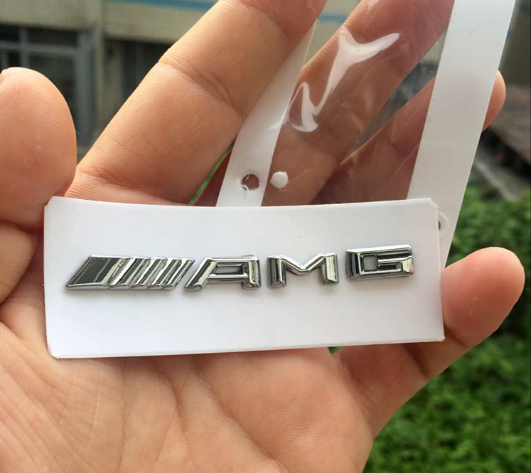 3D Chrome AMG Badge Interior Dash Sticker Decal Car Emblem For Race Sports Car