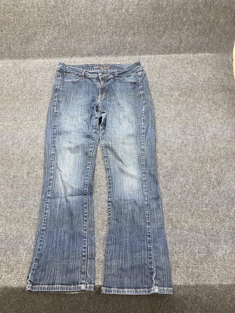 Riders Copper Denim Jeans Women’s Size NA Blue Flared Distressed No Size Tags