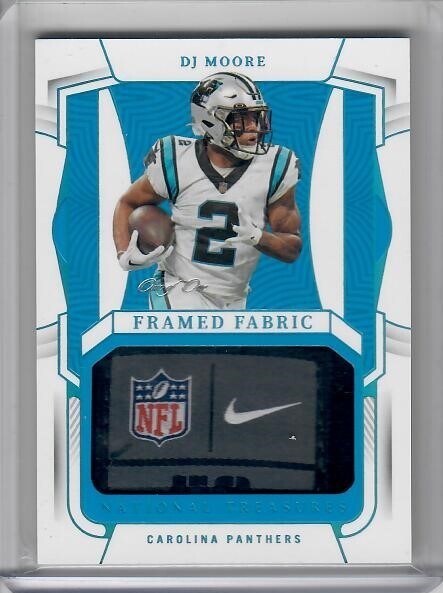 2022 National Treasures Framed Fabric DJ MOORE Laundry Tag Patch 1/1 SSP