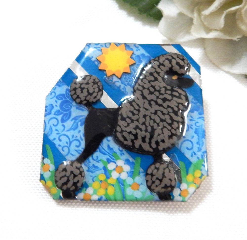 Echo & Hara Collectible Black Poodle Pin/Brooch