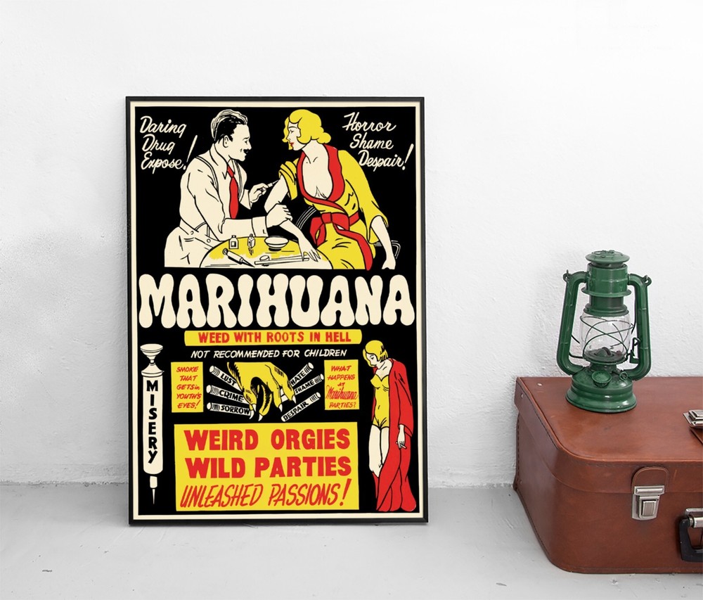 1930s Anti Drug Poster USA Against Marijuana / Marijuana / Weed / Weed / Weed