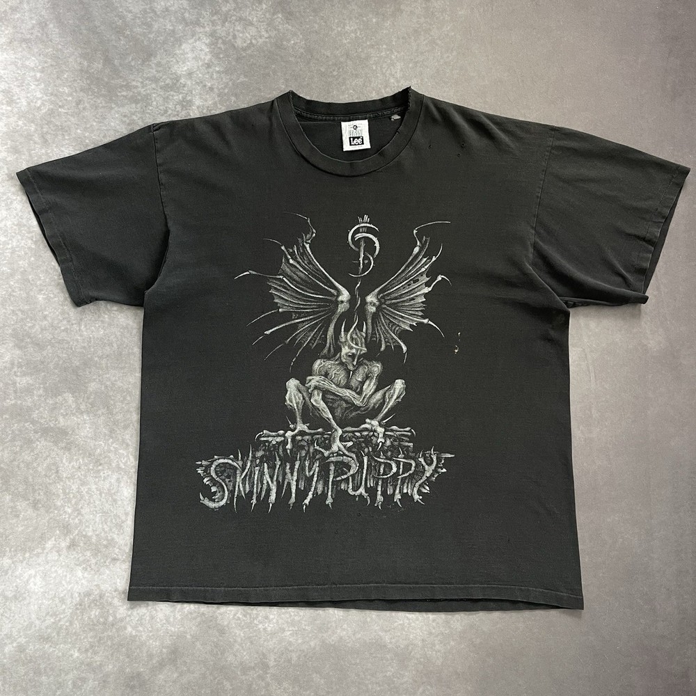 Vintage 90s Skinny Puppy Last Rights World Tour Band Industrial Goth Tee XL