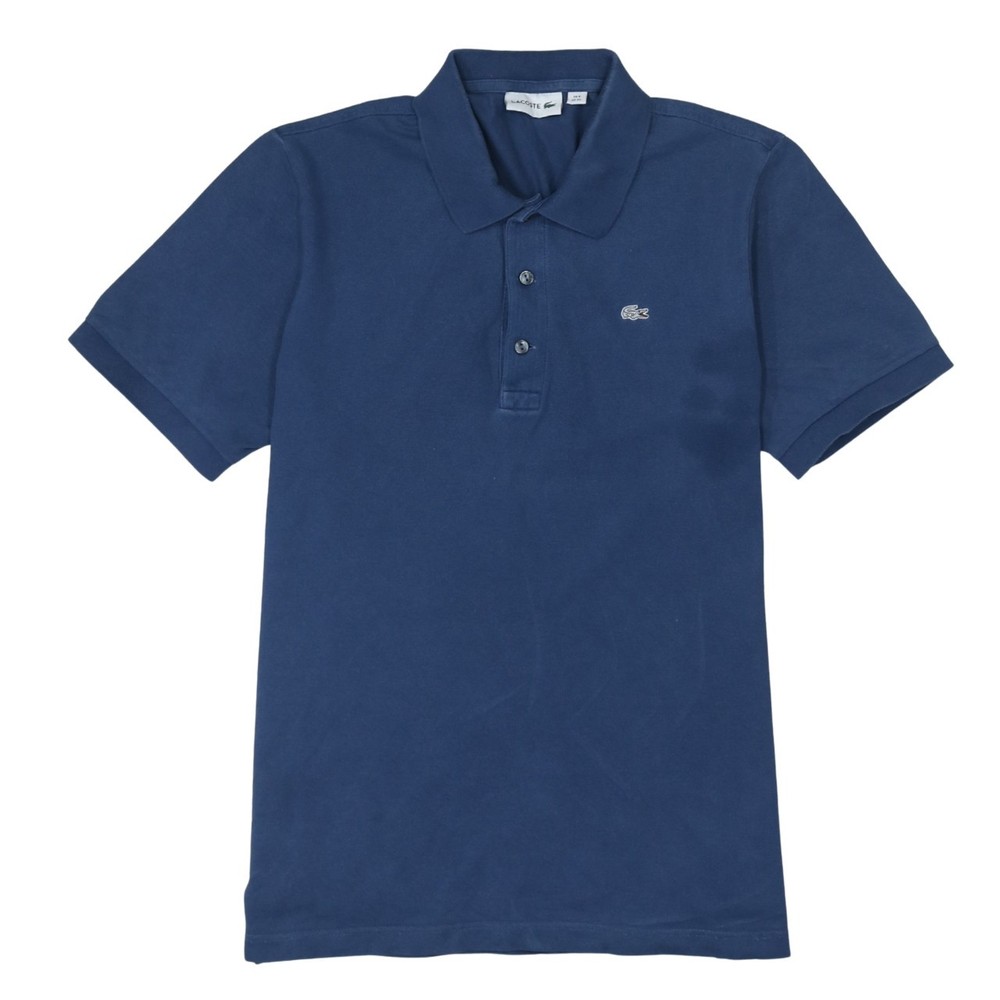 Lacoste Womens Polo Shirt Blue Cotton Embroidered Croc Logo Short Sleeve XL