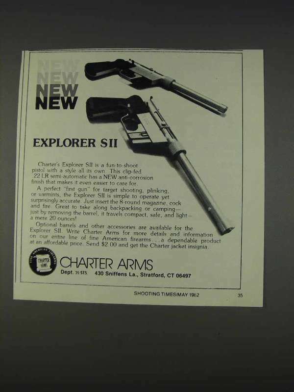 1982 Charter Arms Explorer SII Pistol Ad