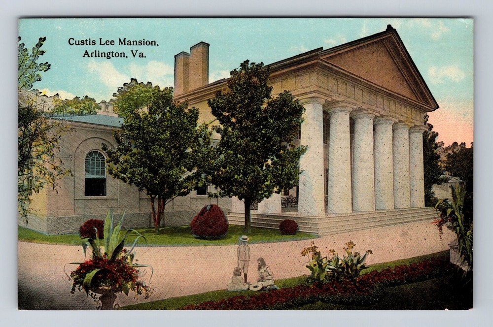 Arlington VA-Virginia, Custis Lee Mansion, Children, Vintage Postcard