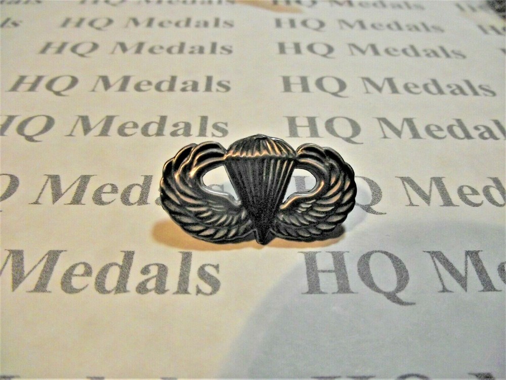 Jump Wings Paratrooper Badge Antique Silver tone Hat Pin 1.5 inch United States