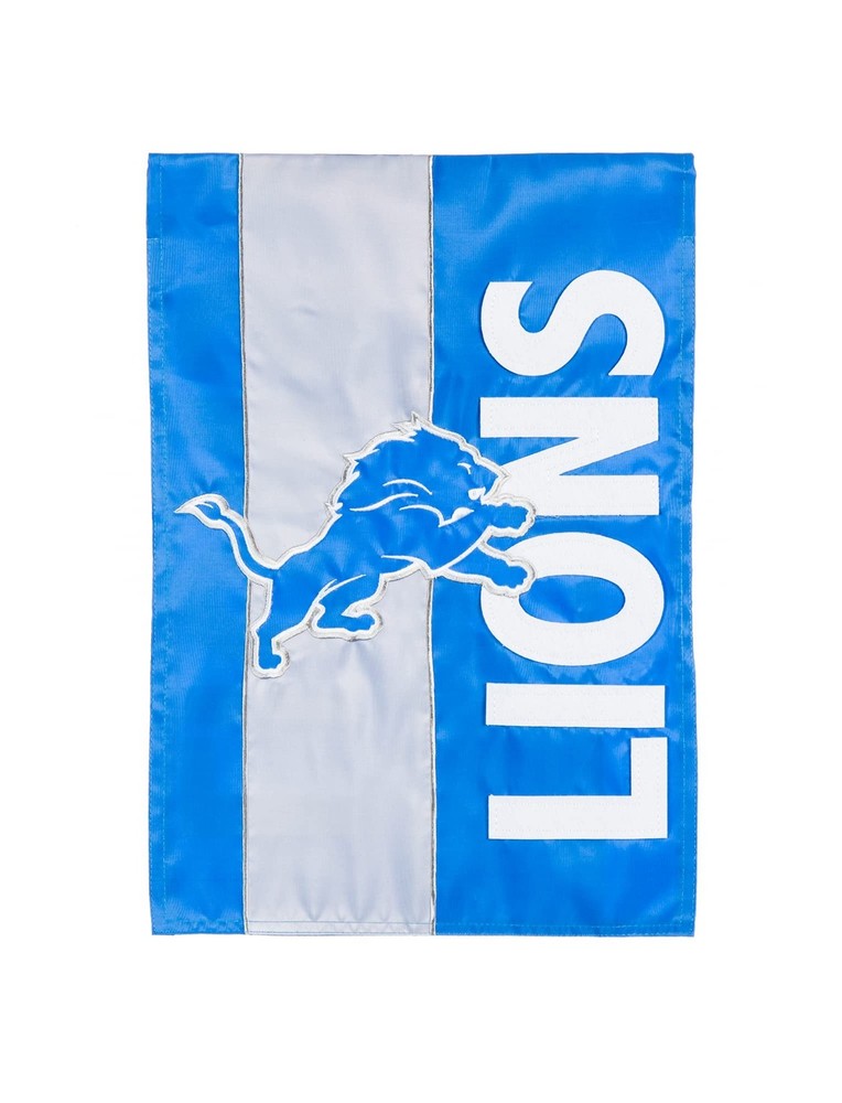 Detroit Lions Double Sided Embroidered Garden Flag with Applique Design