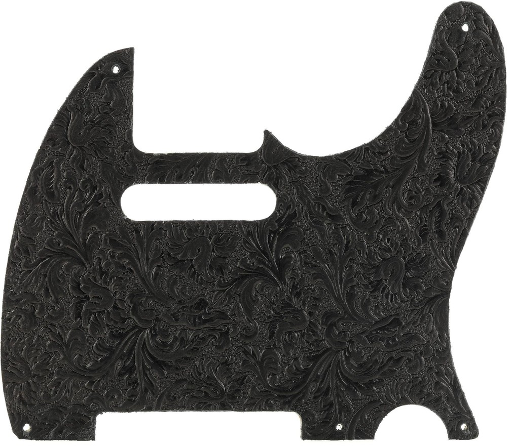 Fender Waylon Jennings Leather Pickguard - Black (3-pack) Bundle