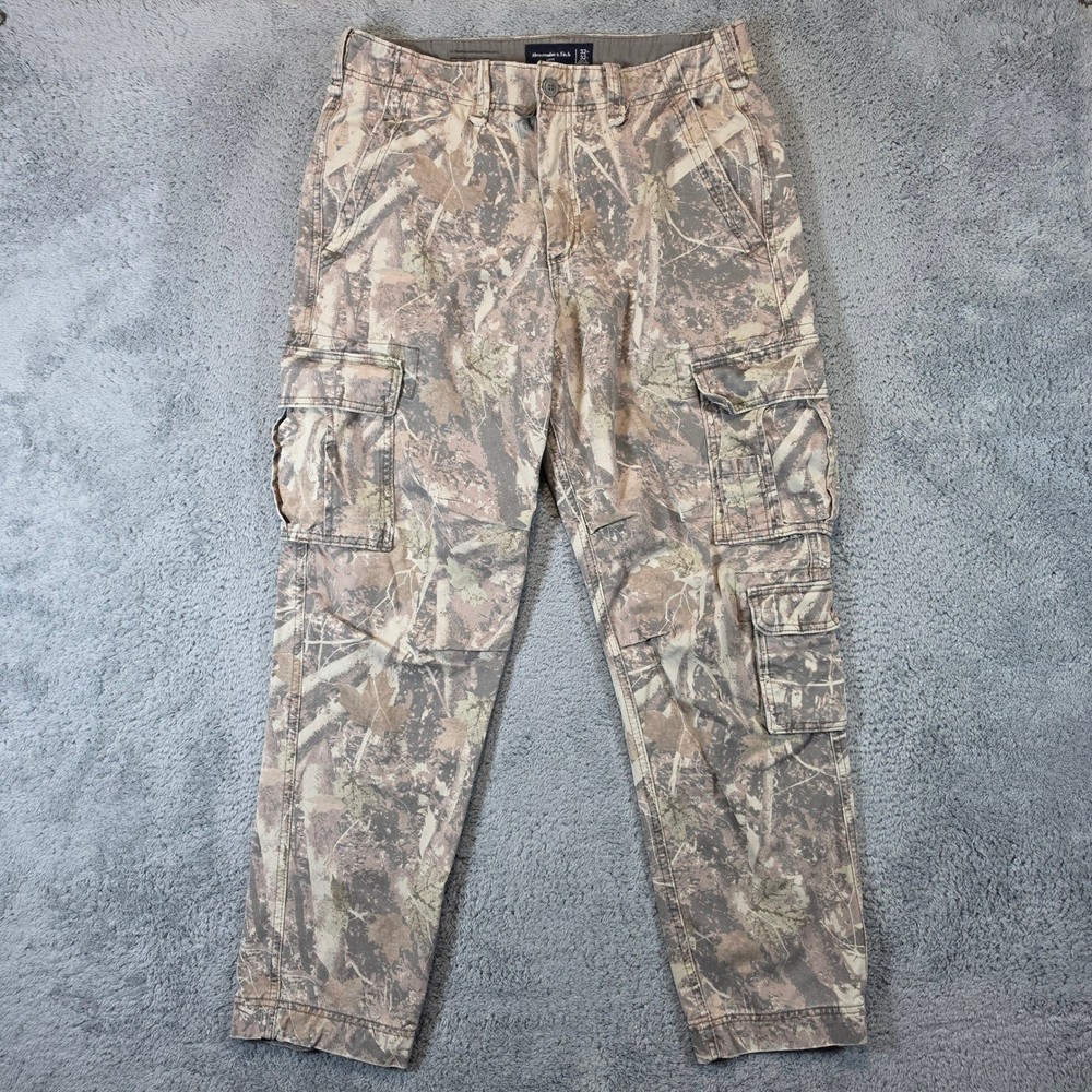 Abercrombie & Fitch Cargo Camo Pants Mens 32x32 Loose Fit Real Tree 90s Utility