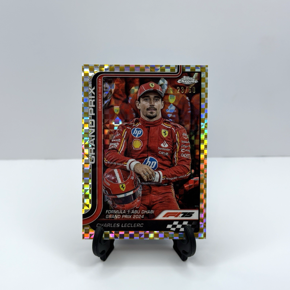 2025 Topps Chrome Formula 1 F1 Charles Leclerc #145 Gold Checkered /50 SP DOTD