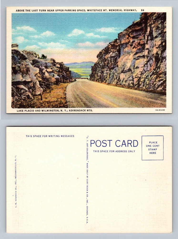 Lake Placid, NY-New York, Whiteface Mountain Memorial Highway Vintage Postcard