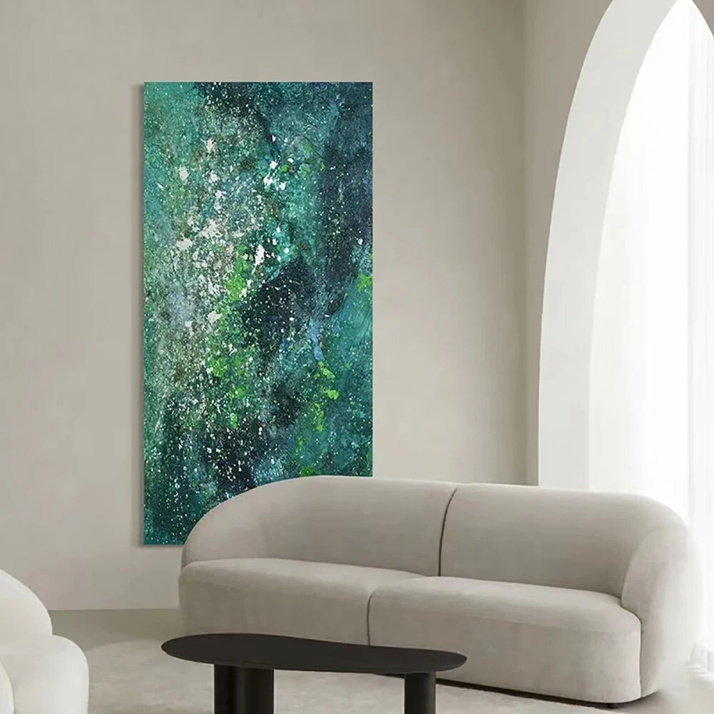 Wall Painting Abstract Thick Acrylic Green Design Oil Painting Hand-painted