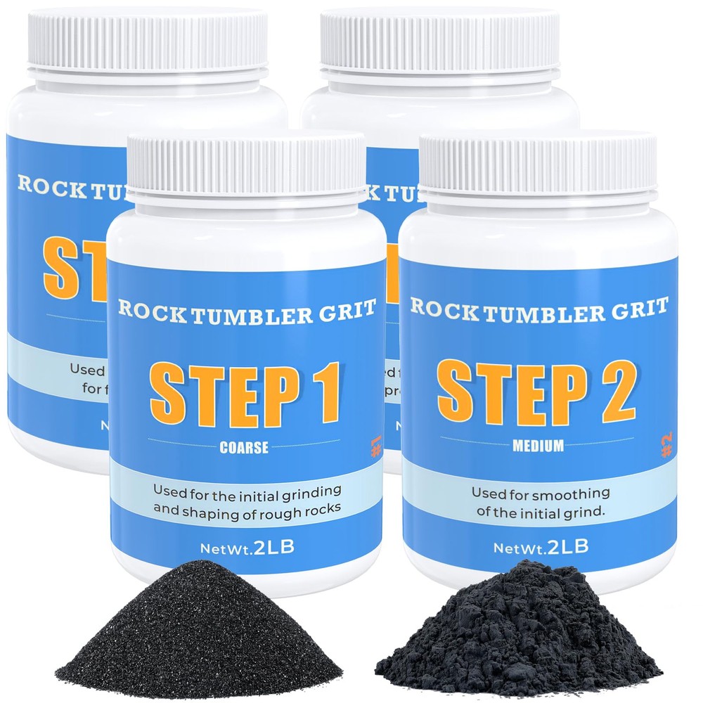 Rock Tumbler Grit Kit [6 Pounds], Polish Up to [40 lbs.] of Rocks, 4 Steps Po...