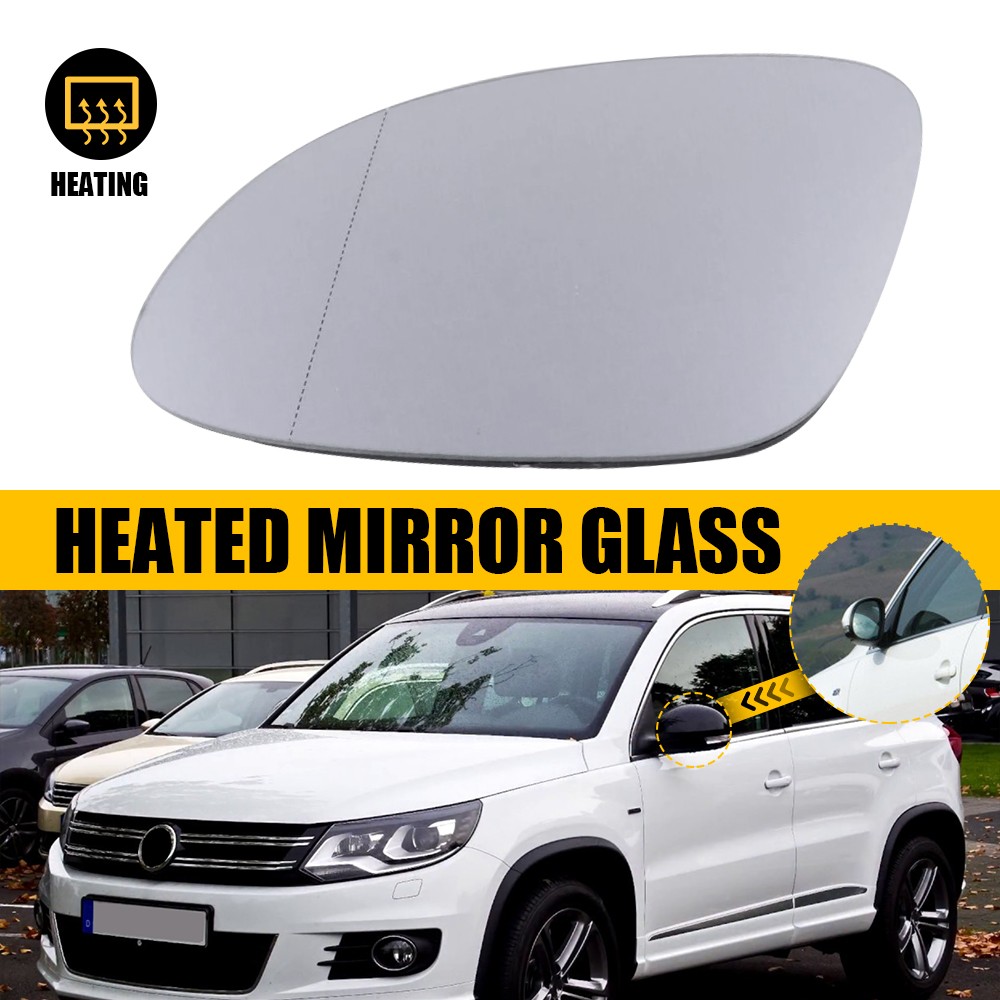 Driver Left Side Mirror Glass For 2009-2017 VW Tiguan Heated w/Backing Plate M
