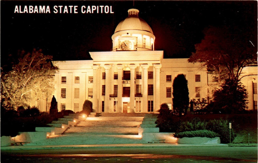 Montgomery, Alabama, Alabama State Capitol, Jefferson Davis, Postcard