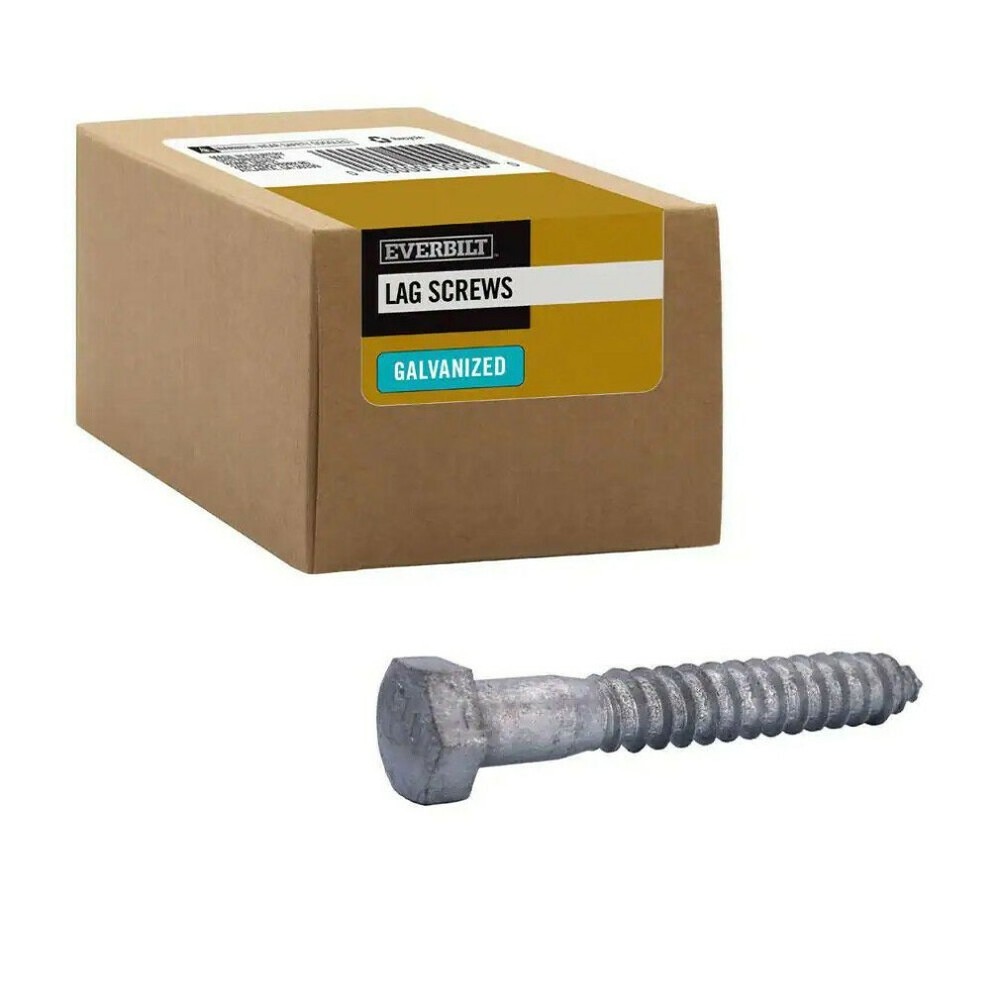 25PK EVERBILT 1/2 inch x 3.5 inch Hex Galvanized Steel Lag Bolts Screws 533955