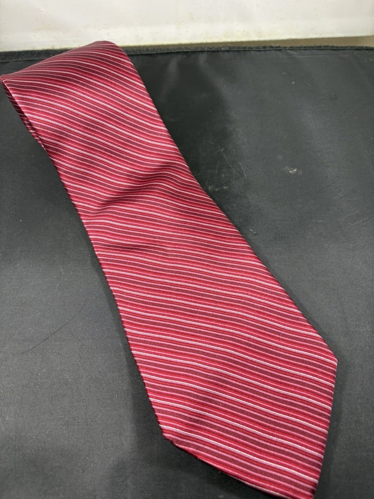 Men's 100%  Silk Tie Palatina Red Striped