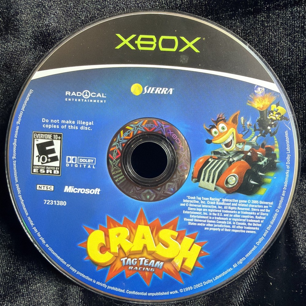 Crash: Tag Team Racing (Microsoft Xbox) DISC ONLY NO TRACKING (#1548)