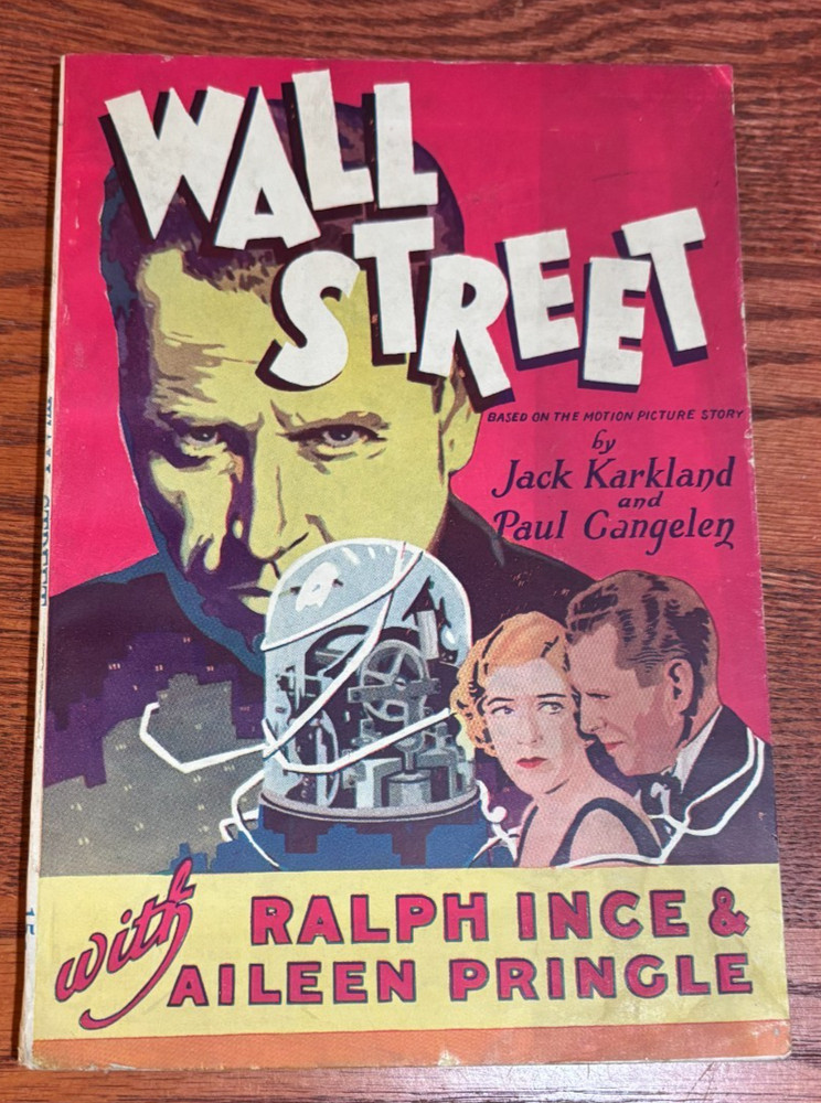 Wall Street - Jacobsen movie tie-in paperback 1929 VG+ Aileen Pringle