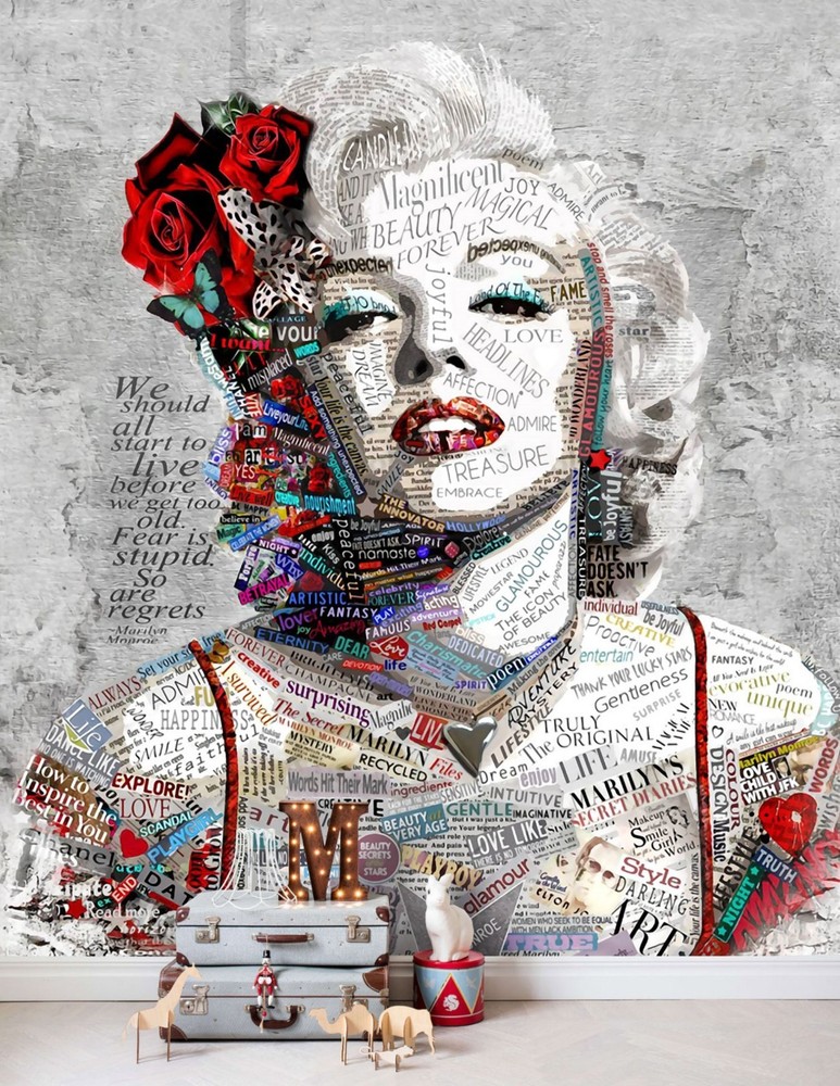 3D Marilyn Monroe Graffiti Wall Murals Wallpaper Murals Wall Sticker