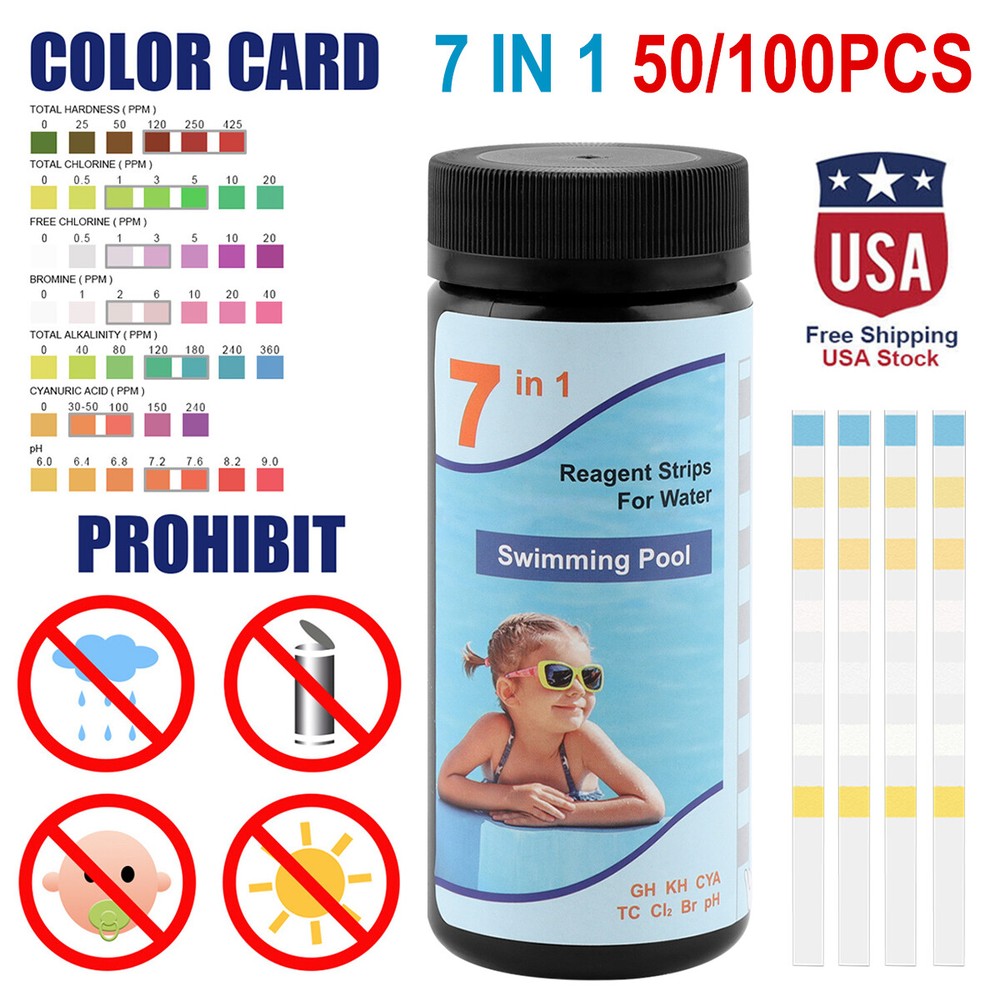 200PCS Chlorine Dip Test Strips Swimming Pool Water Hot Tub SPA PH Tester Paper