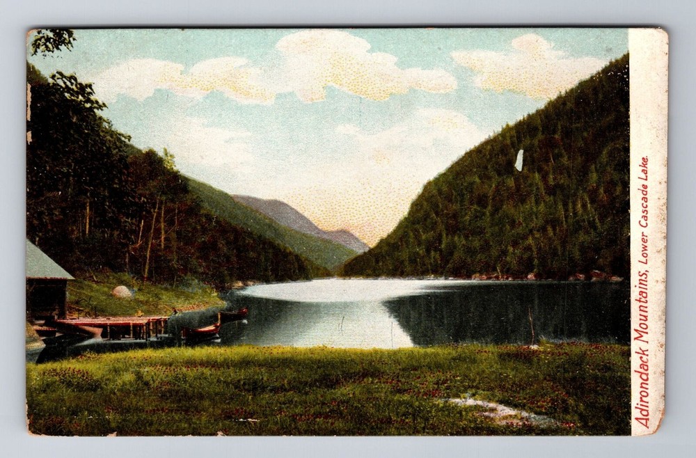 Adirondack Mountains NY-New York, Lower Cascade Lake, Antique, Vintage Postcard