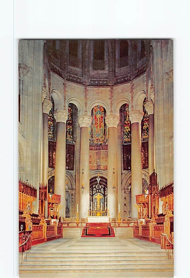 Postcard Great Choir Sanctuary Cathedral Church St John Divine NYC New York City