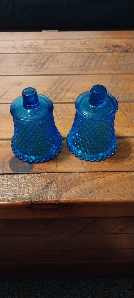 Votive Cups Blue Hobnail Peg Glass Candle Home Interior Homco QTY 2
