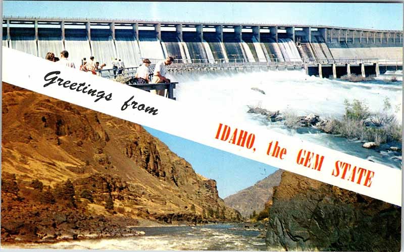 Postcard DAM SCENE Grand Canyon Of The Snake River Idaho ID m/09 AO1899