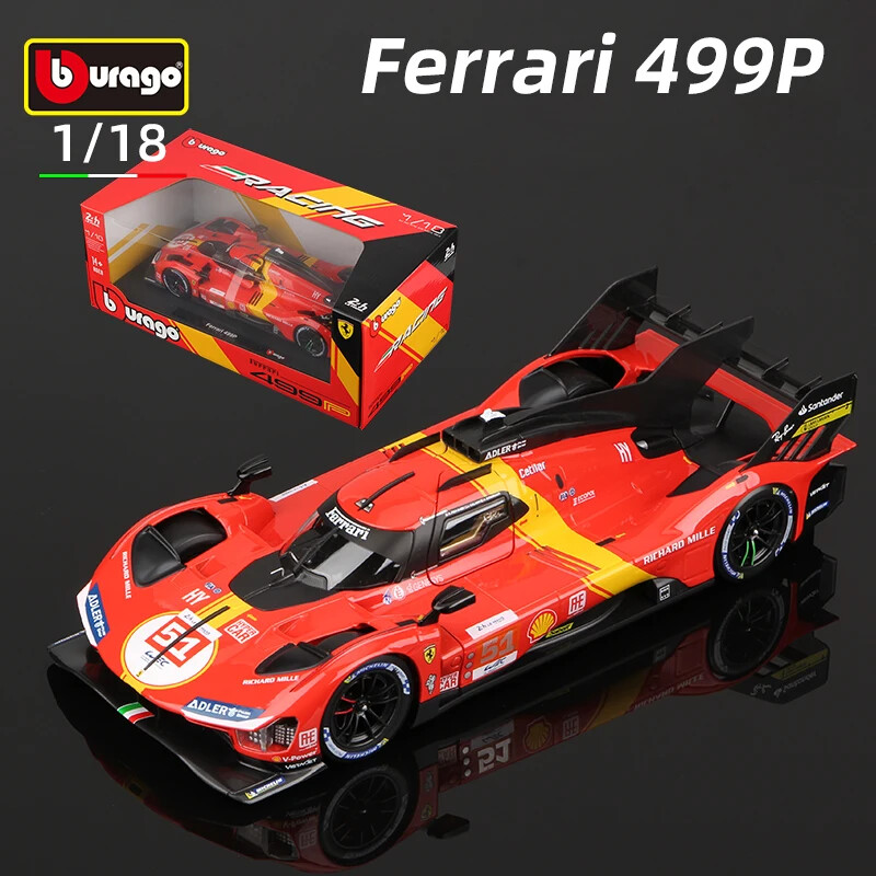 Bburago 1:18 Ferrari 499P 24h Le Mans Hypercar Racing Alloy diecast Car Model