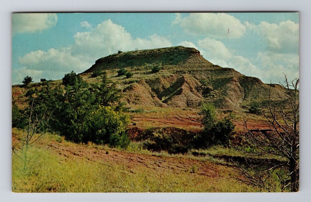 Medicine Lodge KS-Kansas, Flower Pot Mound, Antique Vintage Souvenir Postcard